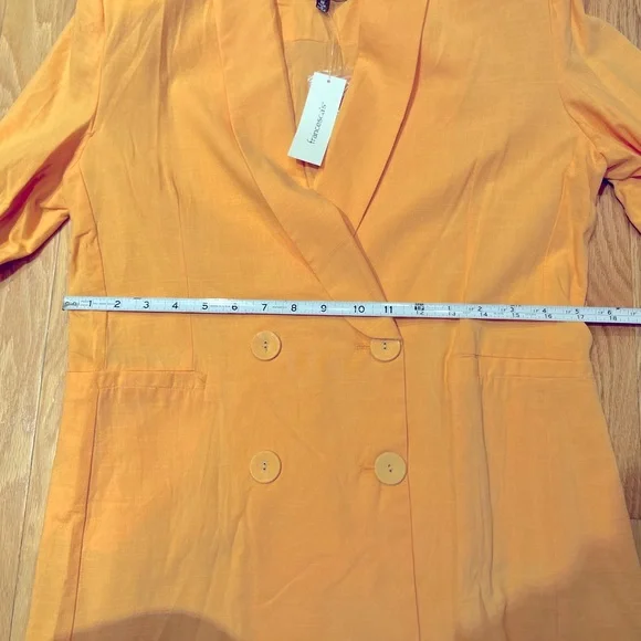Francesca’s Lined Tangerine Blazer - Picture 10 of 15
